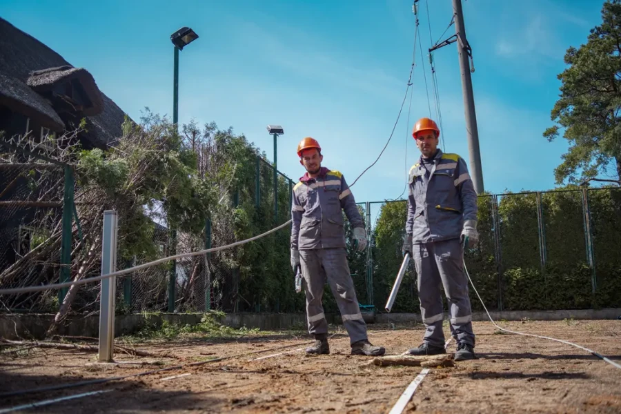 Repairing grids, DTEK crew