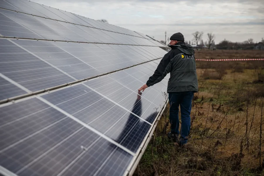 Tryfonivska SPP, solar panels, restoring