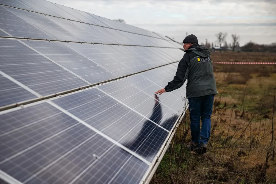 Tryfonivska SPP, solar panels, restoring