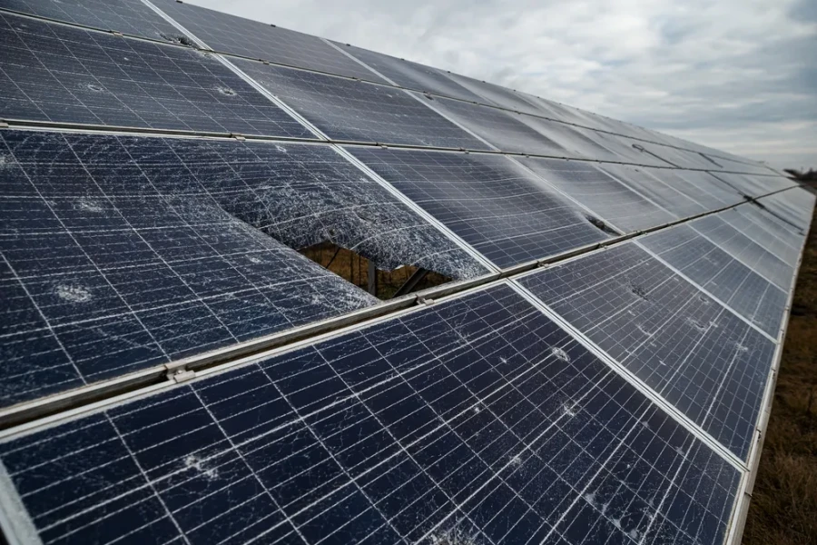 Tryfonivska SPP, solar panels, restoring