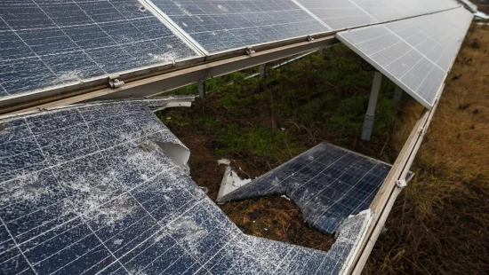 Repairing DTEK Tryfonivska SPP / Tryfonivska SPP, solar panels, restoring