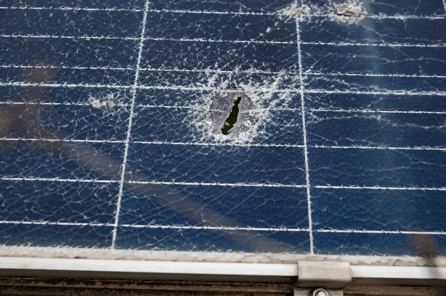 Tryfonivska SPP, solar panels, restoring