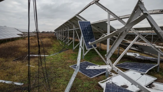 Repairing DTEK Tryfonivska SPP / Tryfonivska SPP, solar panels, restoring