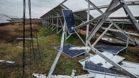 Repairing DTEK Tryfonivska SPP / Tryfonivska SPP, solar panels, restoring