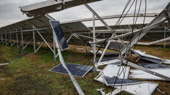 Repairing DTEK Tryfonivska SPP / Tryfonivska SPP, solar panels, restoring