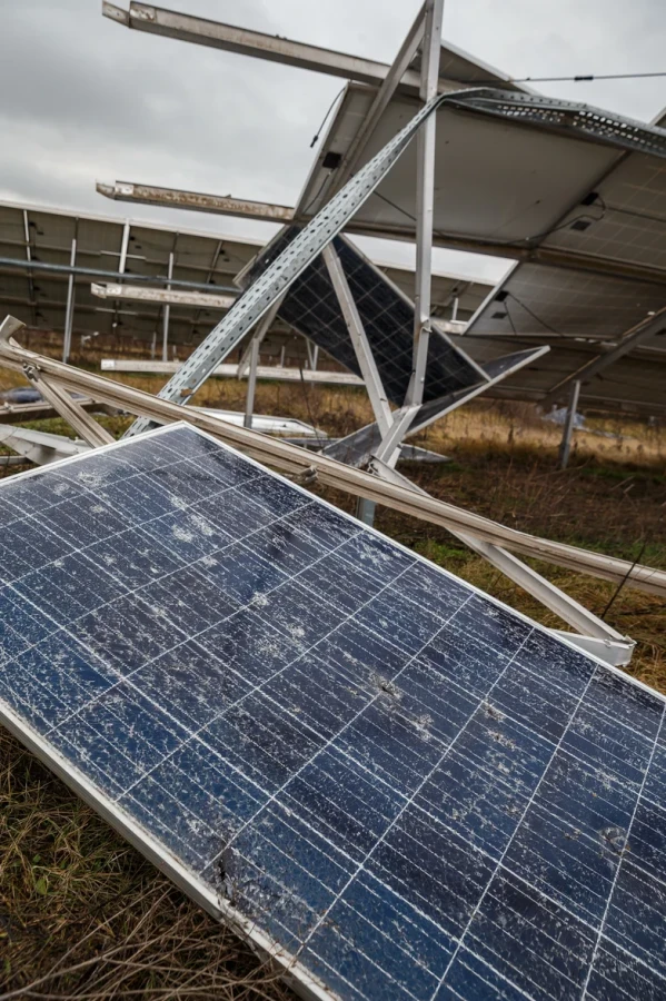Tryfonivska SPP, solar panels, restoring