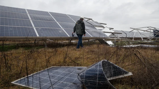 Repairing DTEK Tryfonivska SPP / Tryfonivska SPP, solar panels, restoring