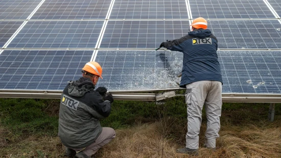 Repairing DTEK Tryfonivska SPP / Tryfonivska SPP, solar panels, restoring