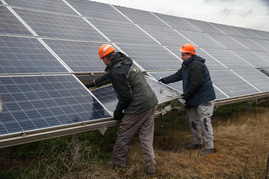 Tryfonivska SPP, solar panels, restoring