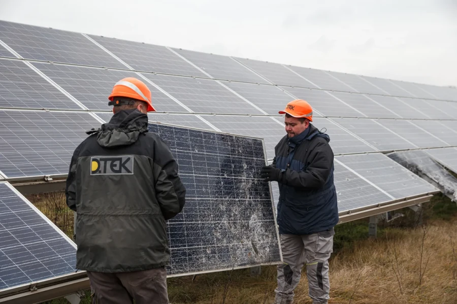 Tryfonivska SPP, solar panels, restoring