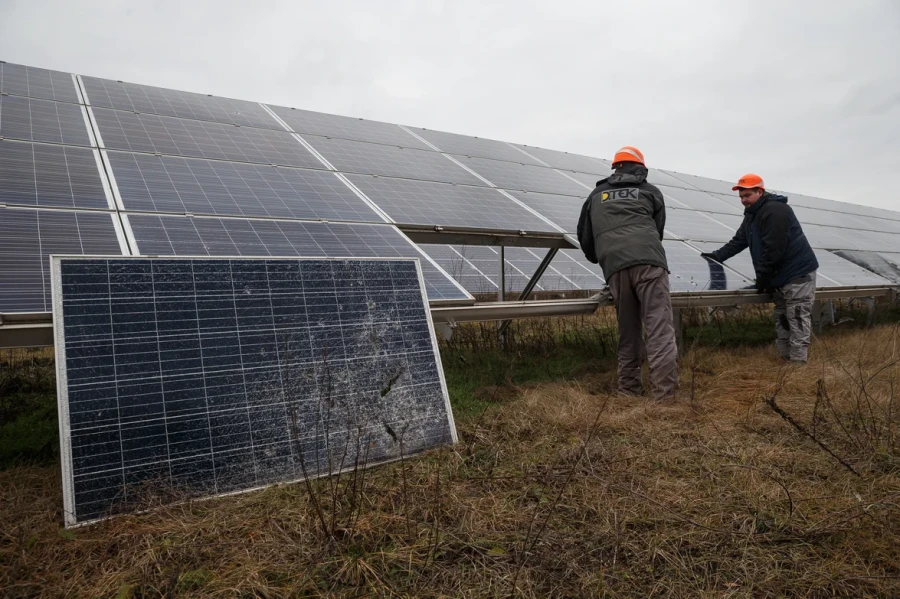 Tryfonivska SPP, solar panels, restoring