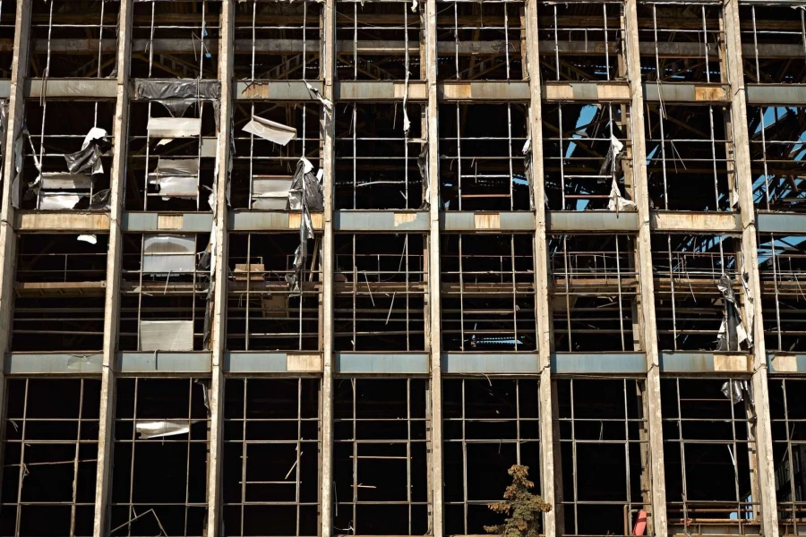 Damage at one of DTEK thermal power plant following a russian assault, spring 2024. The precise location and date are not disclosed due to security restrictions