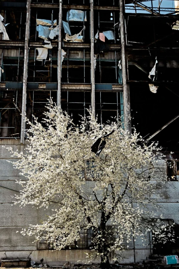Damage at one of DTEK thermal power plant following a russian assault, spring 2024. The precise location and date are not disclosed due to security restrictions