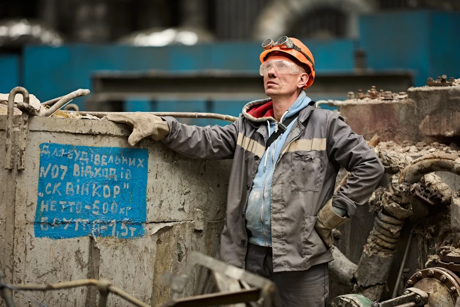 An employee of one of DTEK's thermal power plants that was damaged by a russian attack