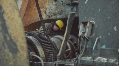Image library / DTEK energy worker conducts repairs to restore damaged thermal power plant