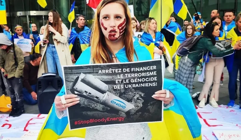 Protestors target Engie because of cooperation with Russia