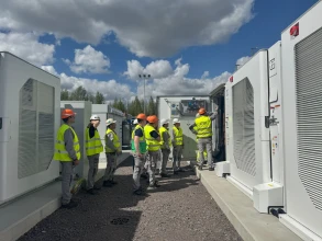 DTEK Renewables and Fluence representatives during practical energy storage system management training