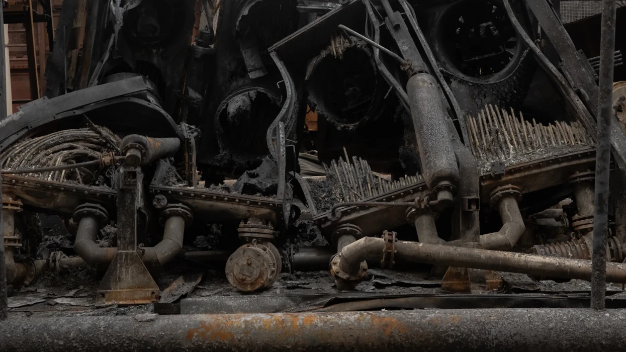 Associated Press and Reuters report from a damaged DTEK power plant