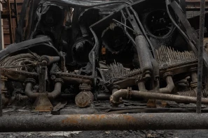 Associated Press and Reuters report from a damaged DTEK power plant