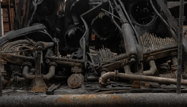 Associated Press and Reuters report from a damaged DTEK power plant