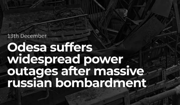 Odesa suffers widespread power outages after massive russian bombardment