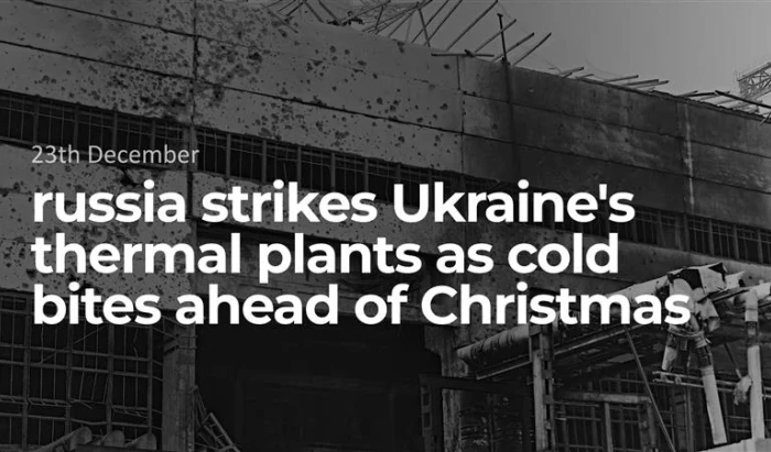 russia strikes Ukraine's thermal plants as cold bites ahead of Christmas