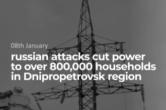 russian attacks cut power to over 800,000 in Dnipropetrovsk region