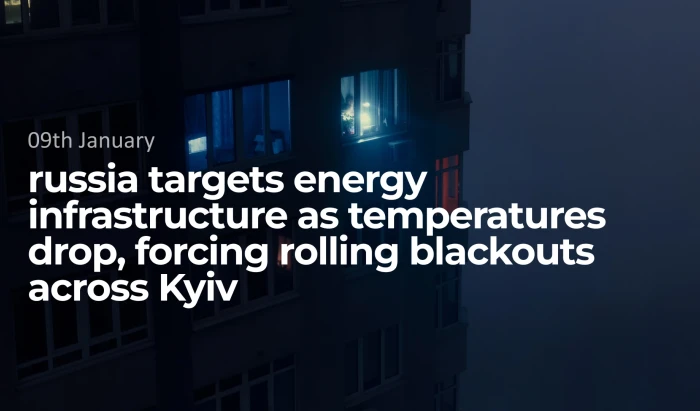 russia targets energy infrastructure as temperatures drop, forcing rolling blackouts across Kyiv
