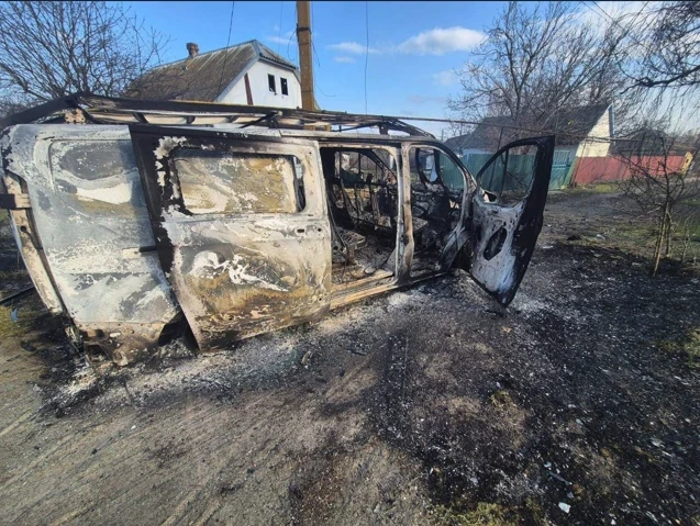 Two DTEK engineers escape russian drone strike seconds before vehicle is destroyed
