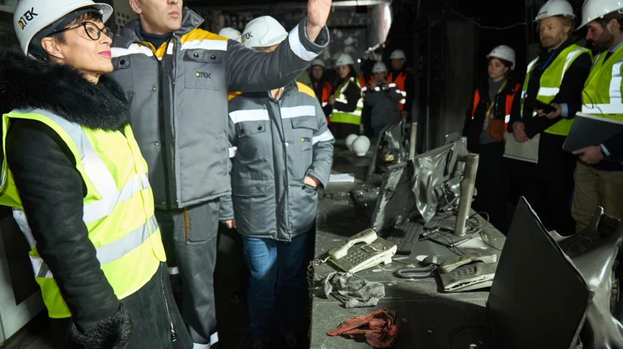 EU Commissioner Marta Kos visits DTEK thermal power plant as attacks against Ukraine’s energy system intensify