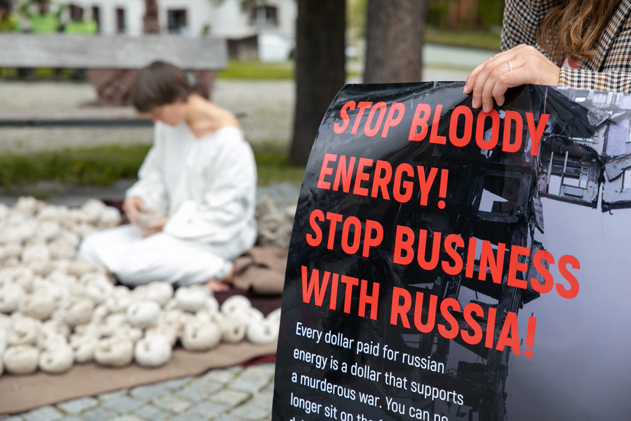 Stop Bloody Energy: activists held a rally in Davos against the energy business, which continues to work with Russia. Picture 4