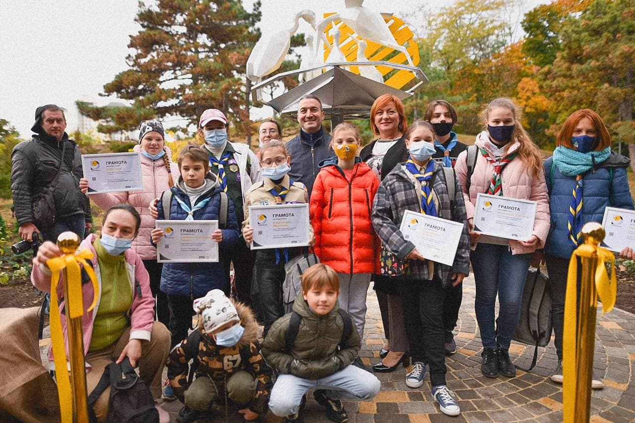 Лелеченьки, ДТЭК Сети, Одесса, Парк Победы, скульптура, аисты